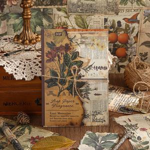 빈티지 크라프트 종이 배경지 영문 꽃 식물 다꾸 메모지 다이어리꾸미기
