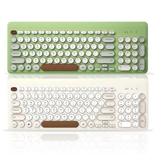 부드러운 타건감 동그란 키캡 저소음 무선 블루투스 키보드 PC 노트북 태블릿 등 멀티페어링