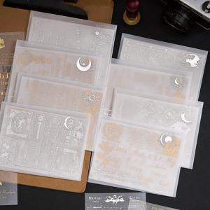다꾸 금박 영문 배경지 반투명 우표 식물 종이 메모지 다이어리꾸미기