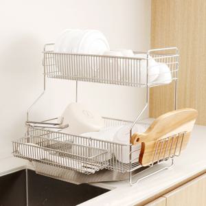 올스텐 304 무연마제 올인원 식기건조대 2단 +3구 컵걸이+멀티수저통+접시꽂이