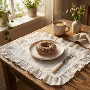 프릴 코튼 테이블매트 홈카페 레이스 감성 식탁매트 가전덮개