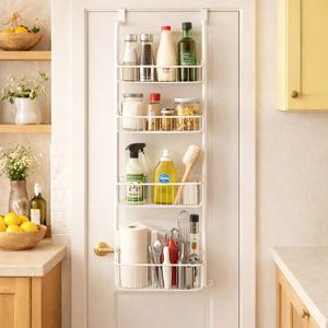 문걸이 수납선반 도어걸이 수납랙 주방 욕실 겸용 다용도 정리 공간활용 틈새 철재 간편 선반