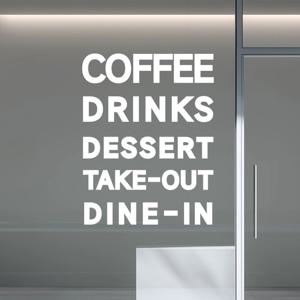 coffee drinks 테이크아웃 카페 필수 도어 인테리어 스티커