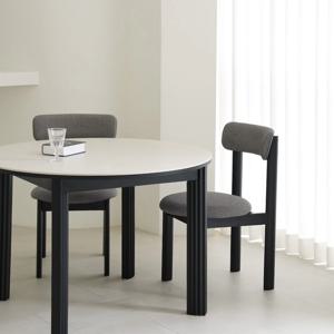 [리퍼]마레아 블랙 원목 원형 포세린 세라믹 식탁 테이블 1000/1100