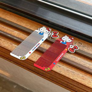 Ribbon Belle Bruch 헬로키티 휴대용 미니 빗 키링 브러쉬 (화이트/레드)