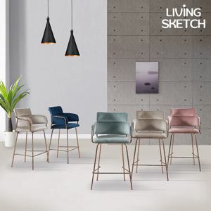 에덴 피오 벨벳 로즈골드 바체어 4colors