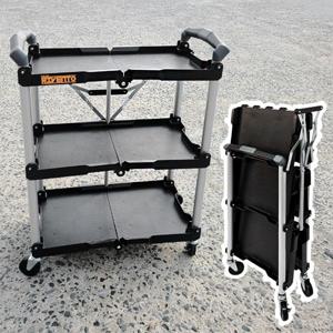 리벤토 접이식 이동식 공구함 휴대용 3단 다용도 공구다이 접이식 작업 카트 서빙카트