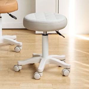 [리퍼] 퀼팅 스툴 이동식 원형 회전 보조의자 시술 병원 네일 높이조절 화장대 바퀴
