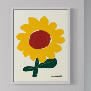 환영합니다 양팔 벌려 귀여운 해바라기 그림액자 레트로 인테리어 꽃그림 장식