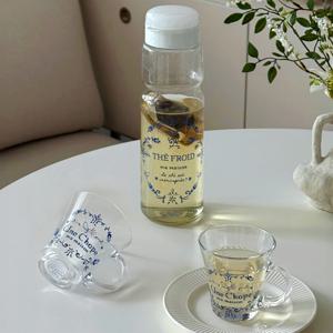 마메종 블루로즈 글라스 머그와 티보틀 세트 3P MADE IN JAPAN