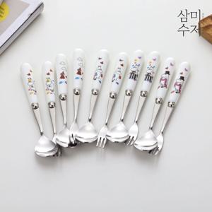 무민 프렌즈 귀여운 도자기 티스푼/과일포크 5가지 중 선택