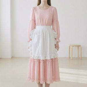 행주치마 앞치마 예쁜 허리 카페 프릴 공방 면 레이스 가정용 신혼 무지 순면