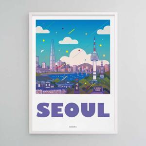 시티팝 서울 4 M 인테리어 포스터 한국 한강 여행 남산타워 풍경