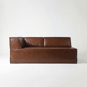 톰팩 모듈형 압축 3인용 기능성 가죽 소파 베드 일자형+코너형 등받이 타입