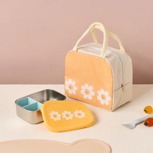 플라워래빗 스텐 304 디바이더 포함 어린이 도시락 800ML 보냉가방포함세트