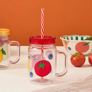 파머스클럽 빨대 텀블러 580ml 토마토