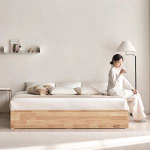 레임 3단 빅서랍 무헤드 원목 수납 침대 (라지킹_LK)