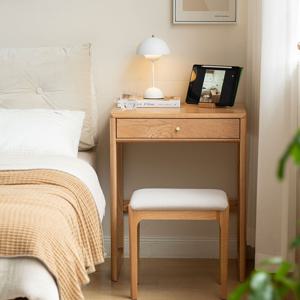 [리퍼] 프라하 미니멀 컴팩트 오크 원목 작은 책상 1인용 60cm