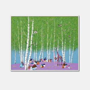 두요 김민정 화가 행복이 머무는 봄날 거실그림 풍수인테리어 풍경화 기린 액자