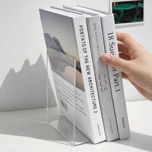 투명 북엔드 2개set 책꽂이 아크릴 책정리 북선반