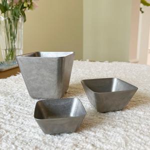 아게다 빈티지 무광 스텐 미니스퀘어볼 3종 /소스용기 소스종지 스낵홀더