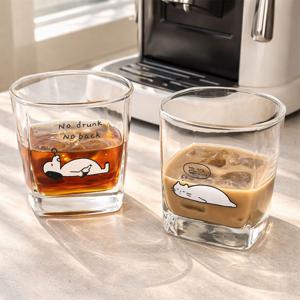 드렁큰 애니멀 글라스 감성 홈카페 유리컵