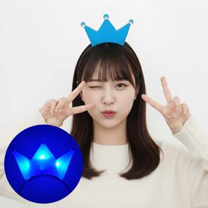 LED 블루 램프 왕관 파티머리띠 행사 콘서트 파티 축제 놀이 단체 빛나는 소품