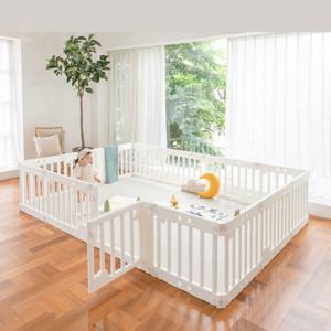 톰톰 모듈 베이비룸 폴더 매트 세트 (퓨어화이트 베이비룸+모카베이지 매트)