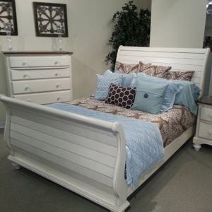 엔틱수입가구 원목 빈티지화이트 퀸침대 1172-576 매트리스 미포함