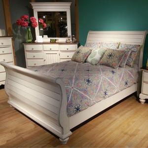 엔틱수입가구 원목 빈티지화이트 퀸침대 1172-576 상단매트리스 포함상품