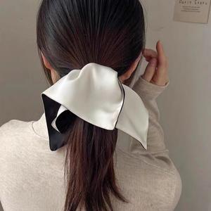 실크 보자기 스카프 실키 고급 곱창 리본 스크런치 헤어 밴드 머리끈