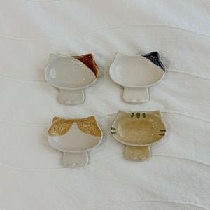 Paw Muse Dish 고양이 쉐입 도자기 종지 소스볼 젓가락받침 4Colors
