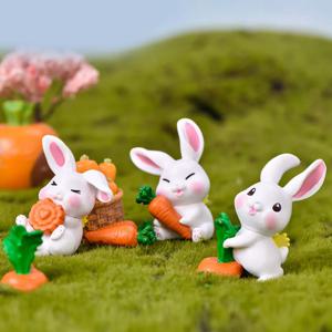 하트 토끼 미니어쳐 6종 SET 미니가든 화분 소품