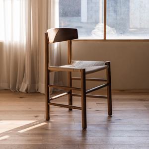 [리퍼] 버킨 인테리어 월넛 라탄 원목 체어 3color