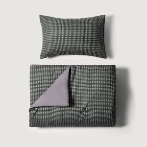 돌담 체크 차렵이불 베개커버 세트 SS_다크그린