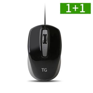 1+1 TG삼보 유선 무소음 마우스 사무용 블랙 USB 광마우스