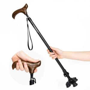 초경량 노인 어르신 할머니 할아버지 접이식 길이조절 카본 우드 세발 지팡이 KG-W2B