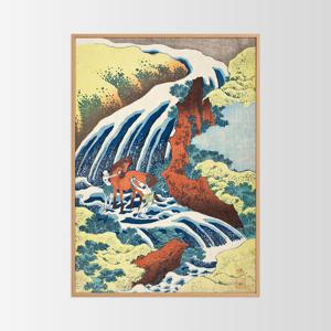 젠 에디션 인테리어 포스터 액자 / 109 요시츠네 말 씻는 폭포