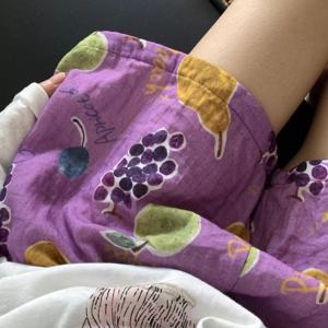 순면 잠옷 반바지 퍼플 그레이프 이중거즈 여름 홈웨어 1color