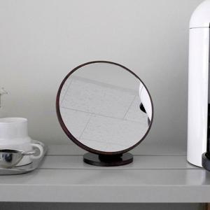 우드 원형 탁상 스탠드 거울 Wood Frame Round Standing Mirror