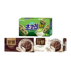 초코칩쿠키 말차라떼 256g + 몽쉘 2종 204g (오리지널,카카오)