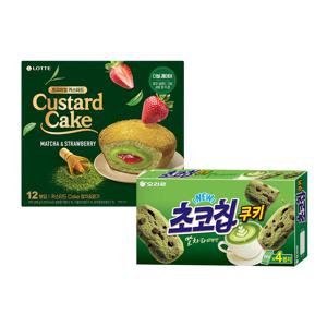 초코칩쿠키 말차라떼 256g + 카스타드 말차n딸기 288g