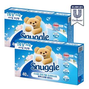 스너글 드라이시트 40매입 2개 (총 80매입) (블루스파클/허거블코튼)