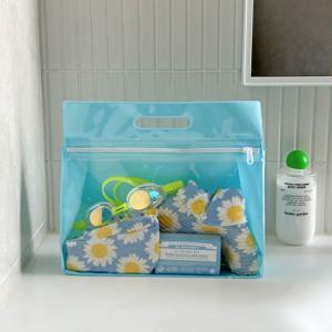 아쿠아 투명 수영복 지퍼백 방수 비치백 수영가방 세면도구파우치