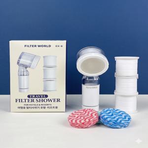 샤워볼증정 2.5배 더블석회클린 해외 호텔리조트용 필터샤워기 + 리필필터3
