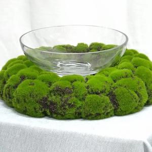 원형 유리수반(소)와 이끼스톤리스 받침대