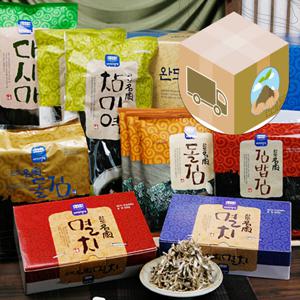 국내산 완도 잘 말린 김밥 구이 돌 김 건 다시마 미역 소 중 멸치 7종세트