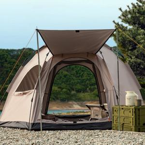 육각 자동 대형 방수 감성 캠핑 그늘막 돔 원터치 텐트 2윈도우 탄