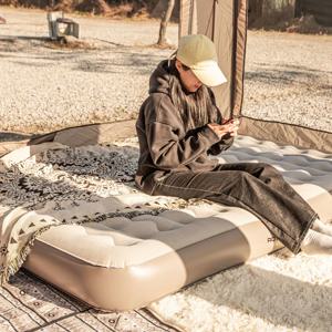 에어매트리스 에어침대 캠핑 자충 에어 매트 퀸 22cm 펌프 내장형 탄