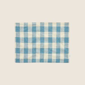 SOFT BLUE CHECK TABLE MAT